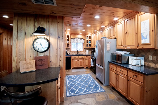 Kitchen comes fully stocked with all cooking utensils