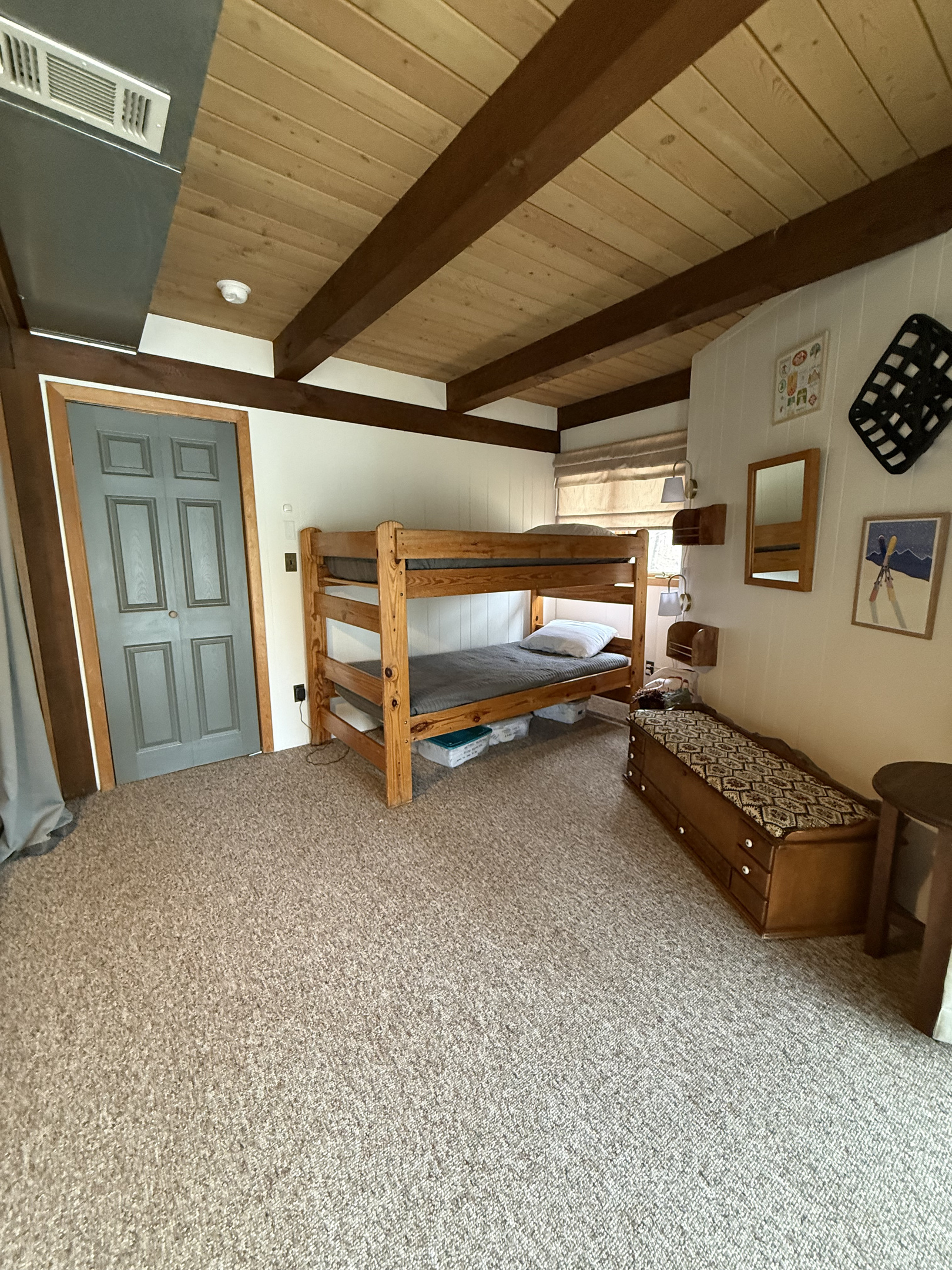Sleeping area - bunk beds NOTE: this room is created by splitting the large room into bunk bed side and futon side with a heavy curtain