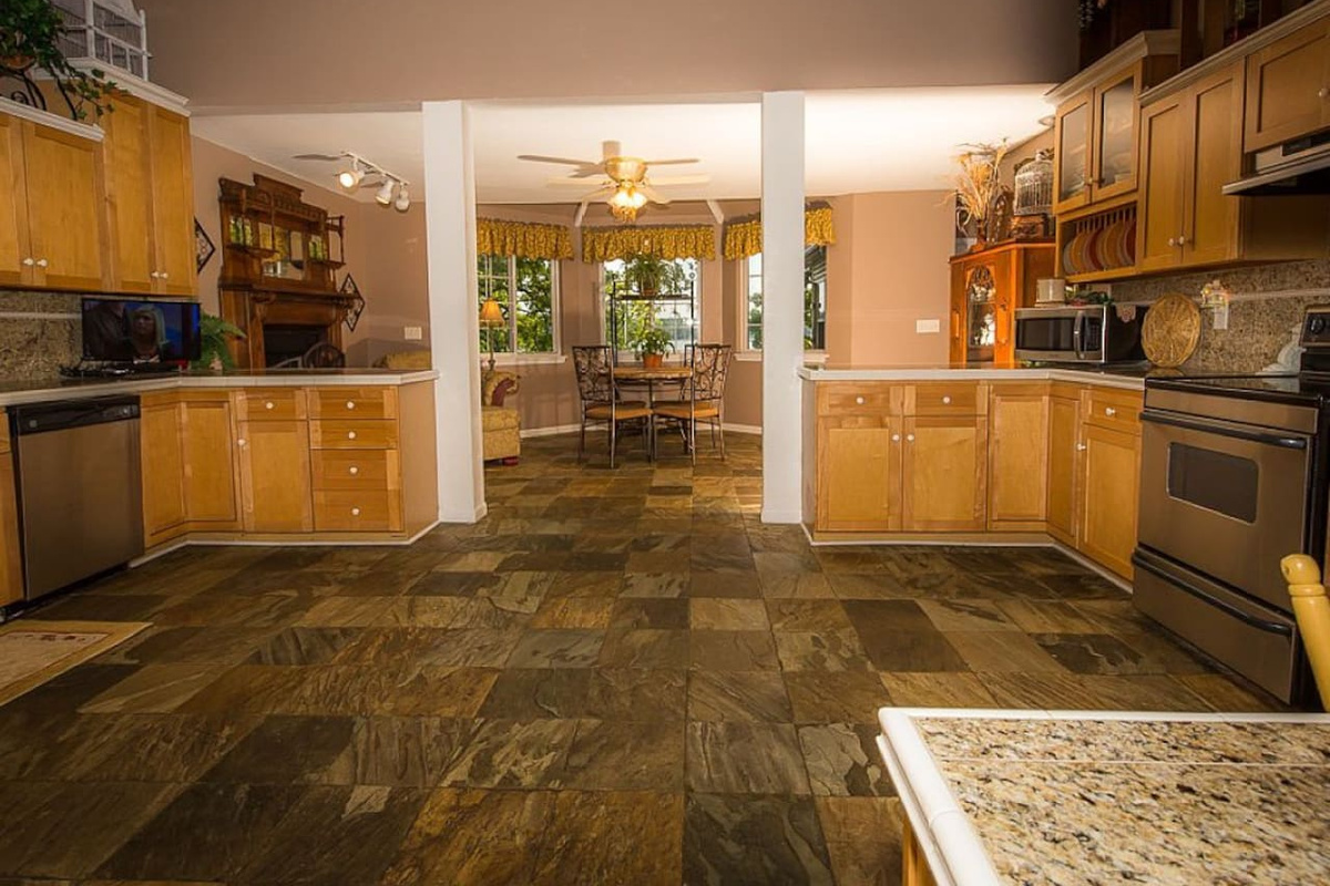 Lake view fully equipped kitchen