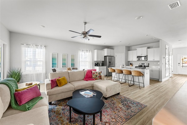 Open concept living perfect for large families and groups