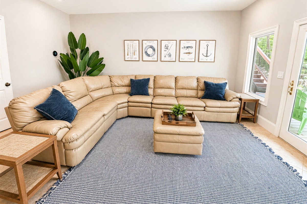 Kick back, watch a movie, or unwind with family in this cozy downstairs lounge.