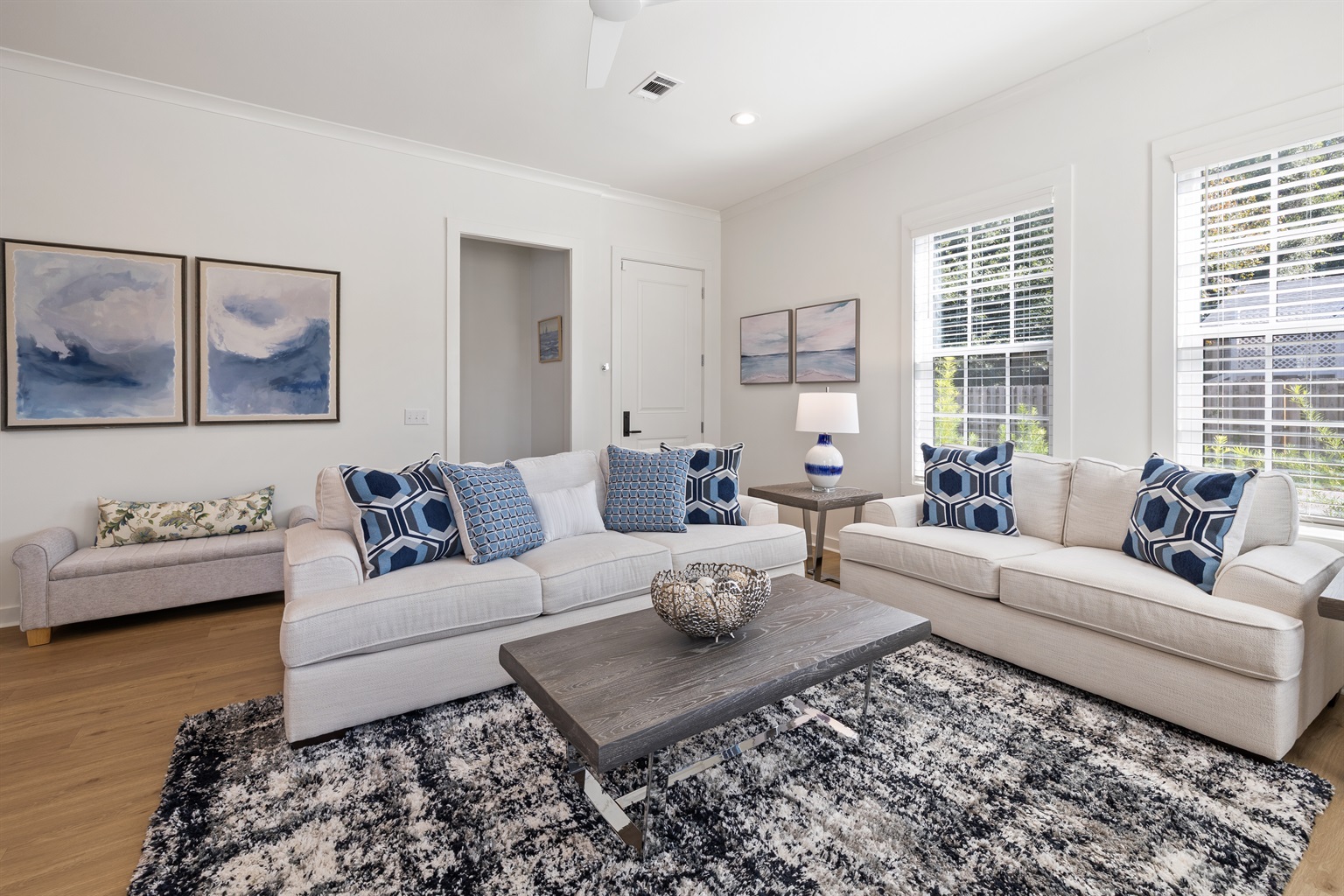 coastal retreat, modern bungalow, serene getaway, quiet neighborhood, work-friendly, weekend escape, extended stay, snowbird-friendly, couples’ getaway, girls’ trip, family vacation