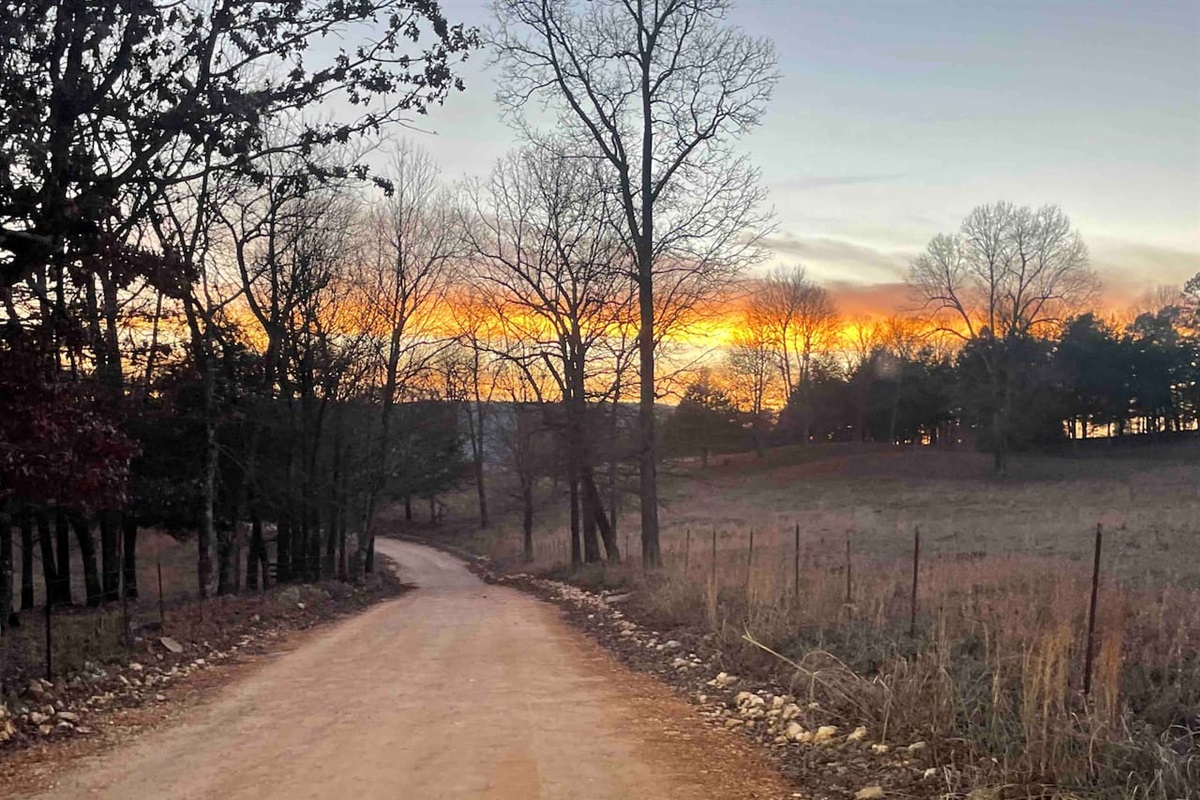 The county road up to the drive
