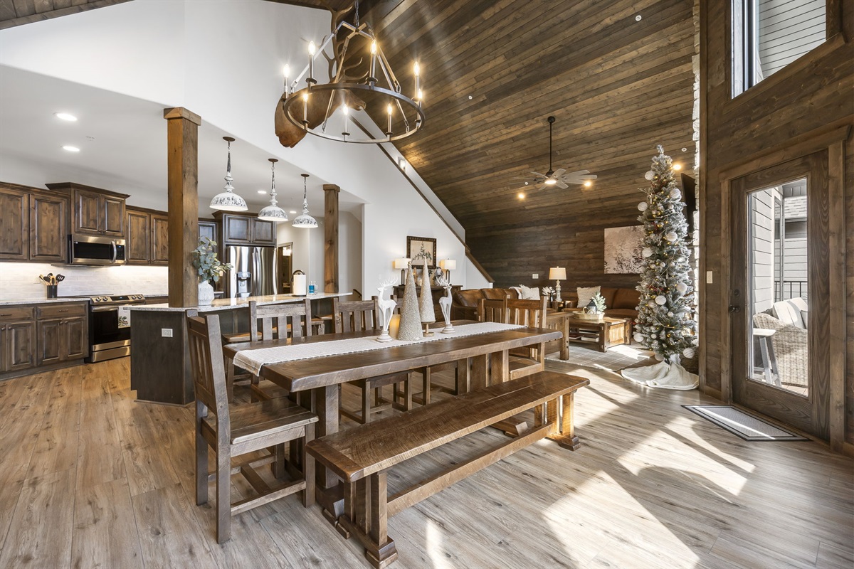 Seating for the family around the dinner table