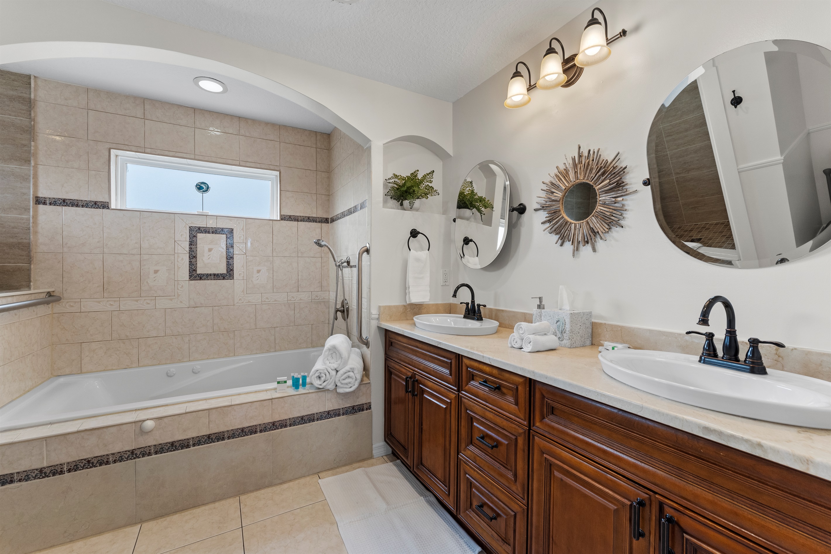 Master ensuite bathroom with dual sinks for added convenience