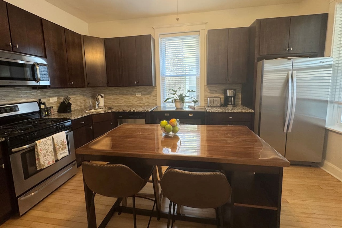 Fully equipped kitchen perfect for cooking and gathering.