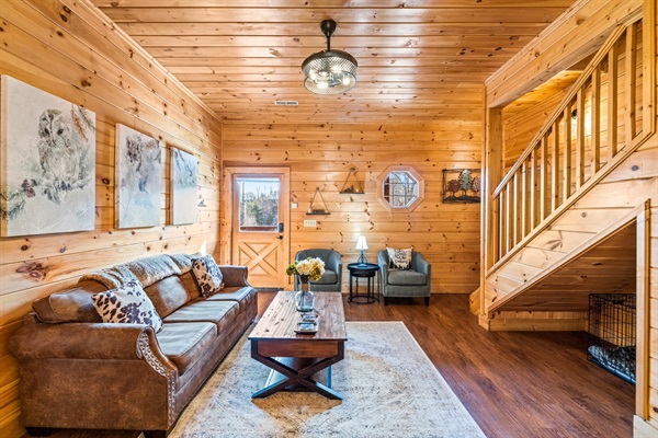 Living room with pullout couch