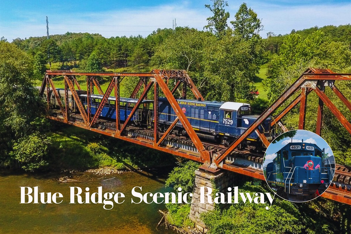 Choo choo... All aboard the famous Blue Ridge Scenic Railway! Downtown, just a 10 minute drive.
