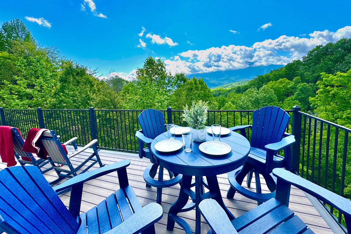 Coffee and light breakfast, or lunch! Either way this table gives the perfect view!