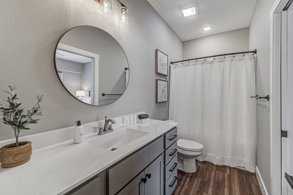 Main level King #1 bathroom-accessible to the hallway also
