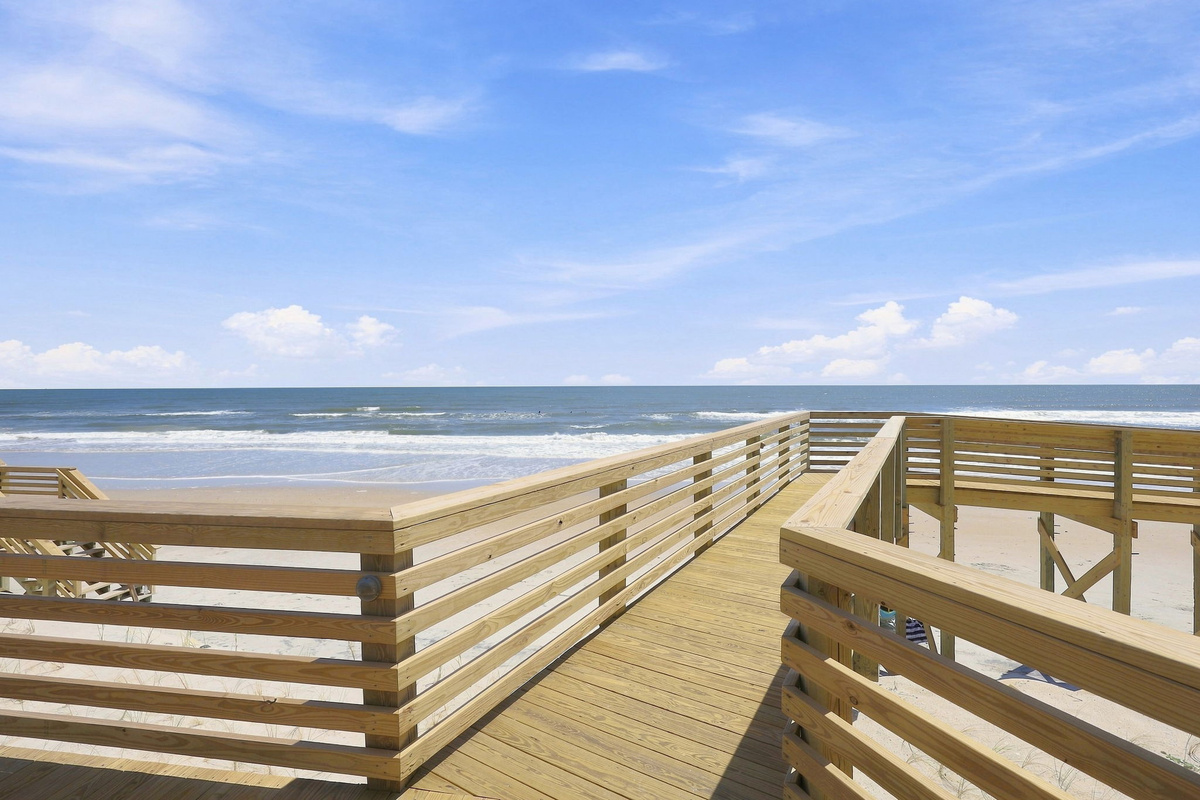 Stroll down this elevated boardwalk for quick and convenient access to the ocean waves.