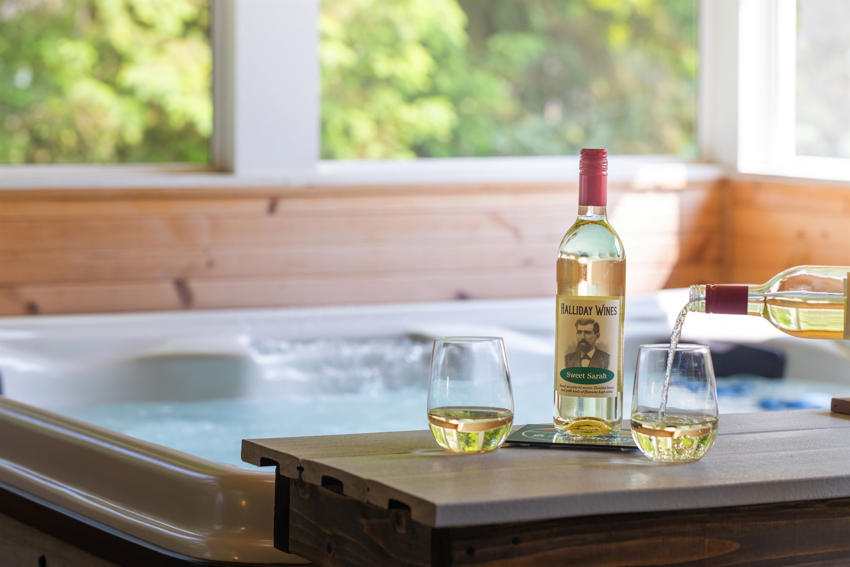 Wine by the Hot Tub