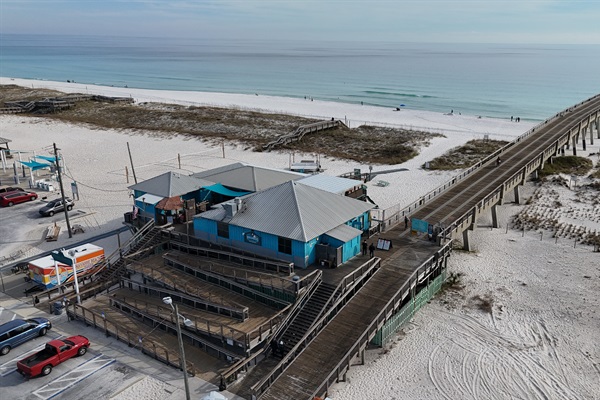 The world famous Navarre Beach Fishing Pier (longest in The Gulf) and WIndjammer's Restaurant