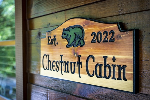 Chestnut Cabin sign