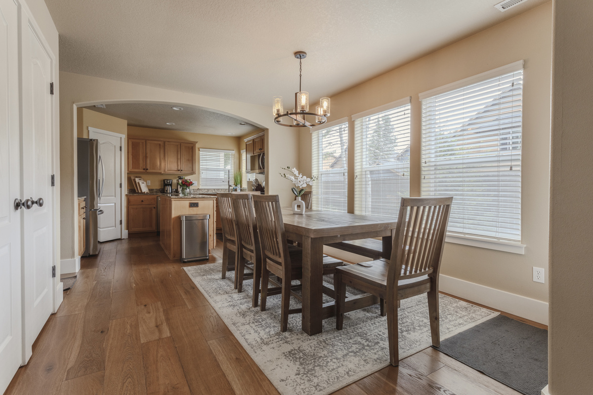 Huge dining table made for shared meals, long conversations, and family time.