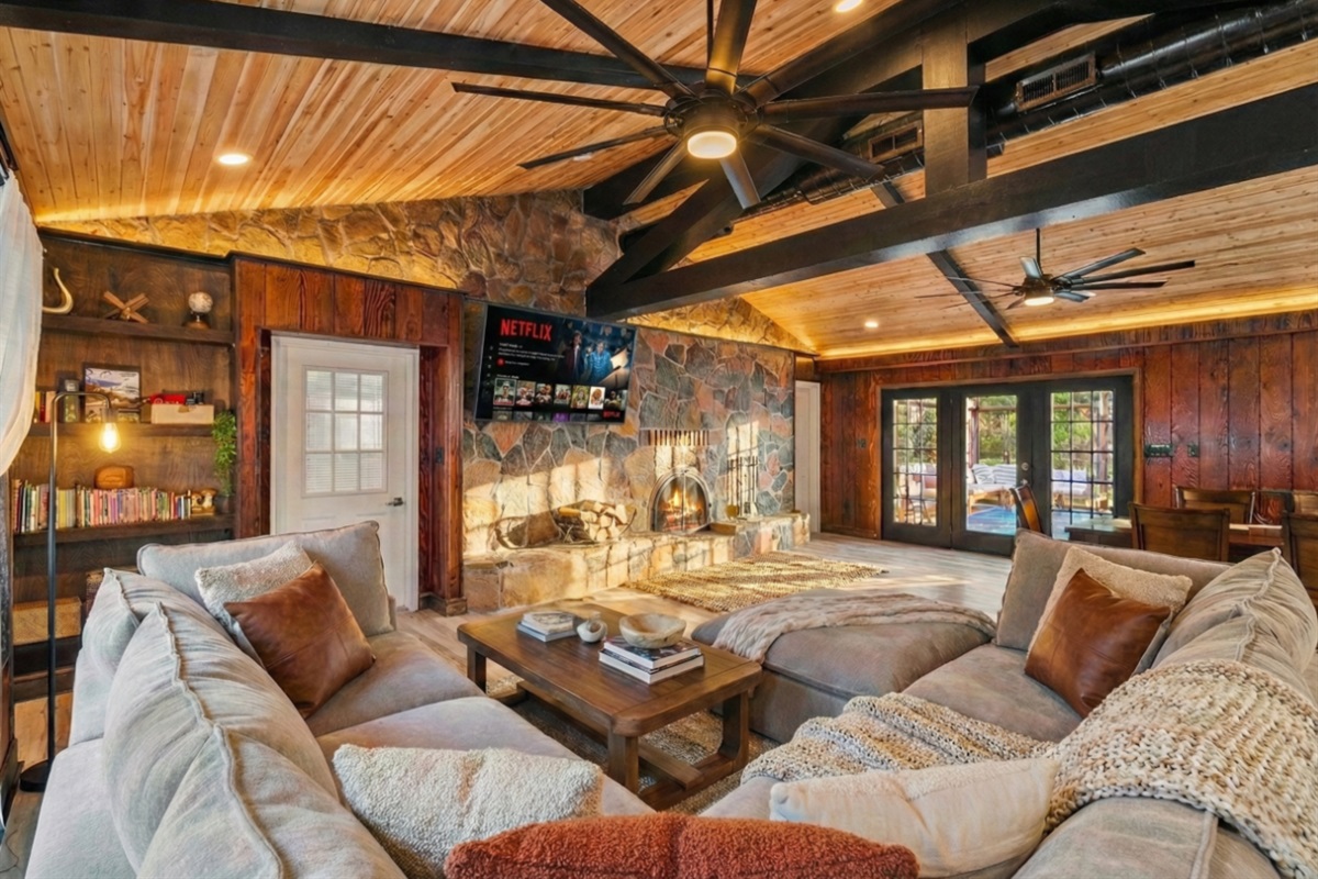 The comfiest couch in the world - seating for everyone and only 1 of 3 living rooms