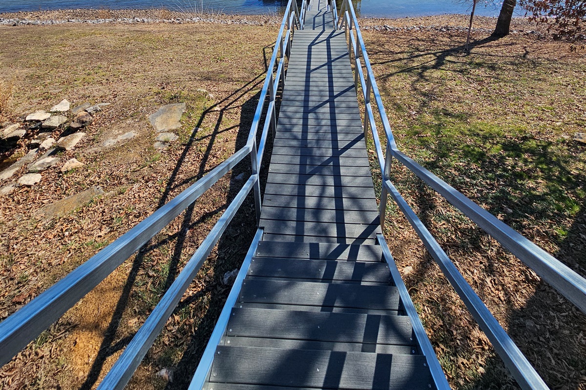 Private dock walkway—straight out to the lake