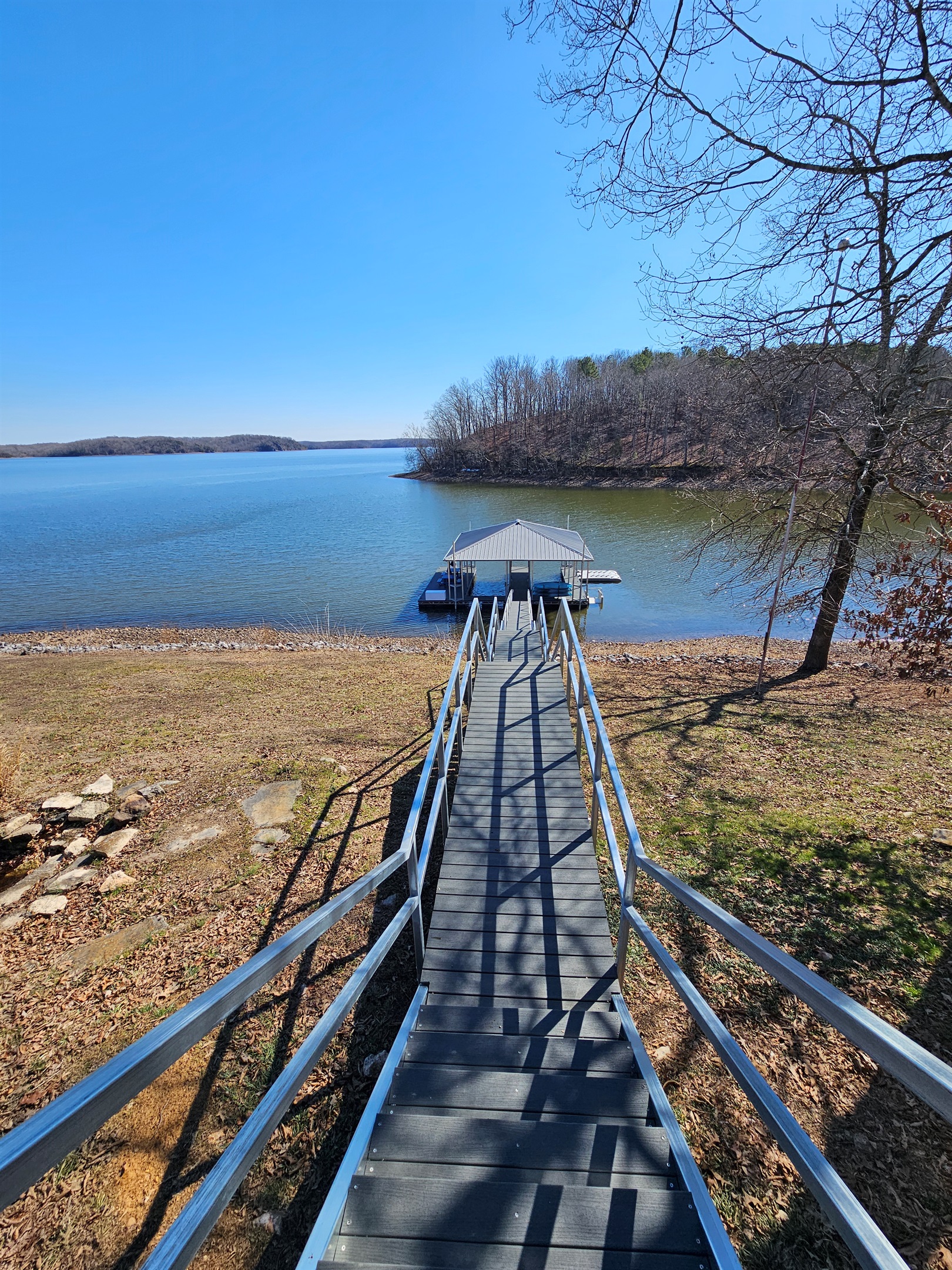 Private dock walkway—straight out to the lake