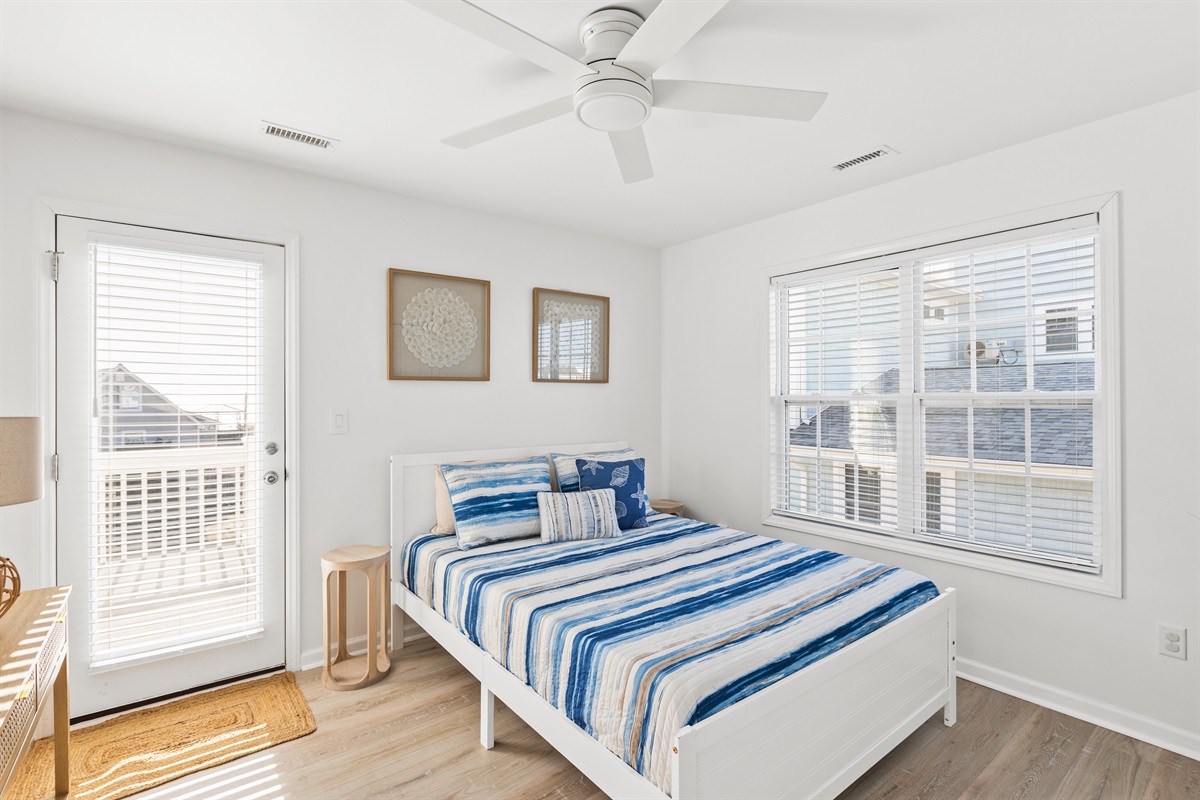 Bedroom 4 - Second Floor with Deck and Ocean Views 