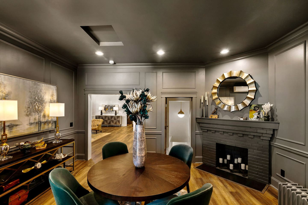 Great area for puzzles, games or overflow eating. “The Blue Room”
