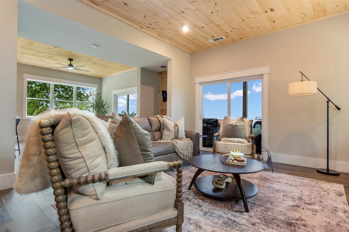 Access to basement patio area leading out to the hot tub
