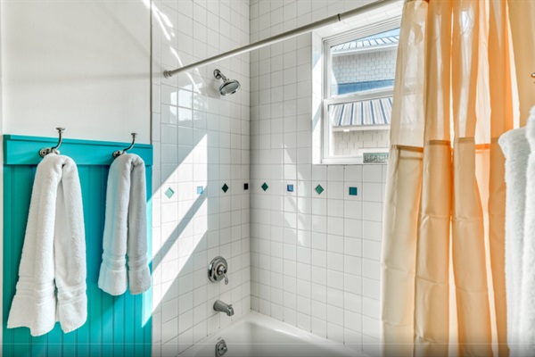 2nd floor Jack and Jill bathroom with shower/tub combo