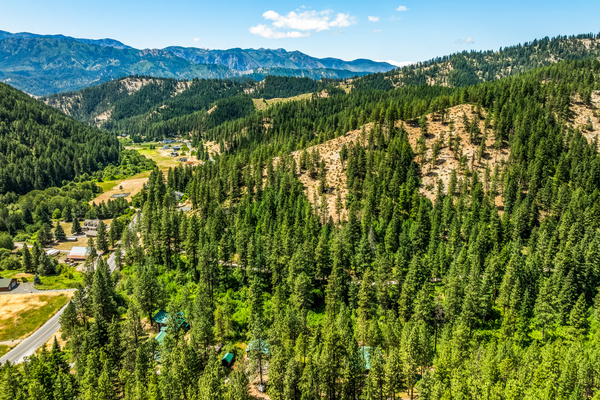 Aerial view looking south towards Eagle Creek Road