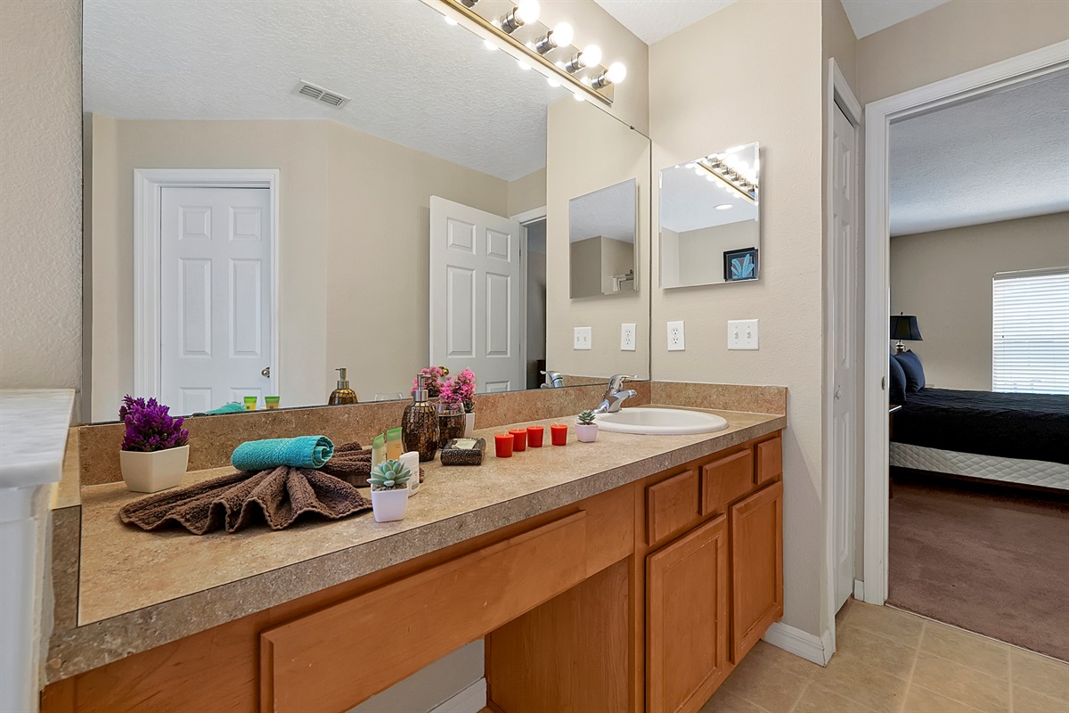 Spacious and bright. The expansive countertop provides a high-end feel with more than enough room to spread out and feel at home