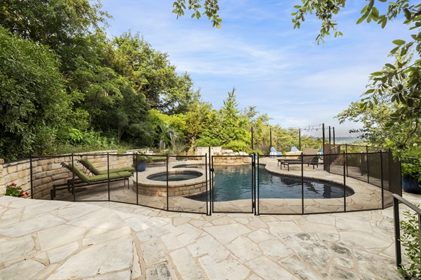 Child safety pool gate upon request.