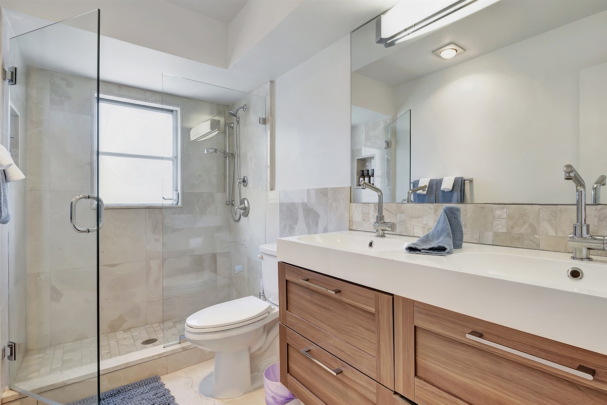 Your bathroom with natural light streaming in