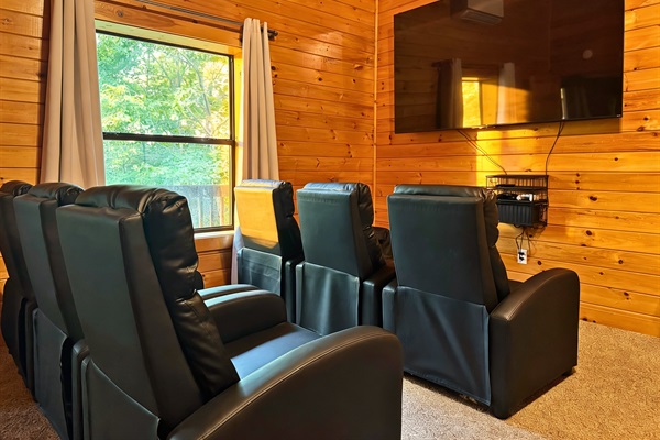 Enjoy movie nights in our cozy theater nook featuring an 85-inch big screen for the ultimate cinematic experience! XBOX too!