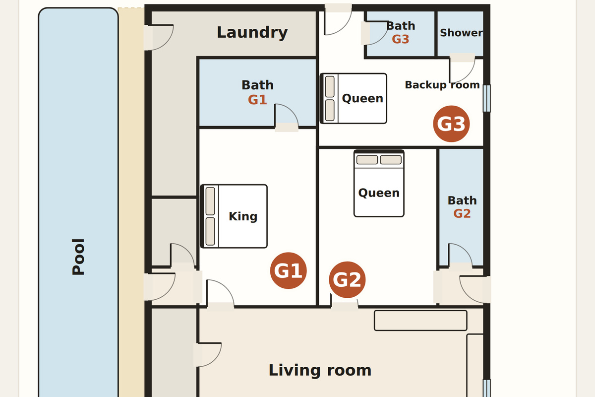Ground level apartment floor plan