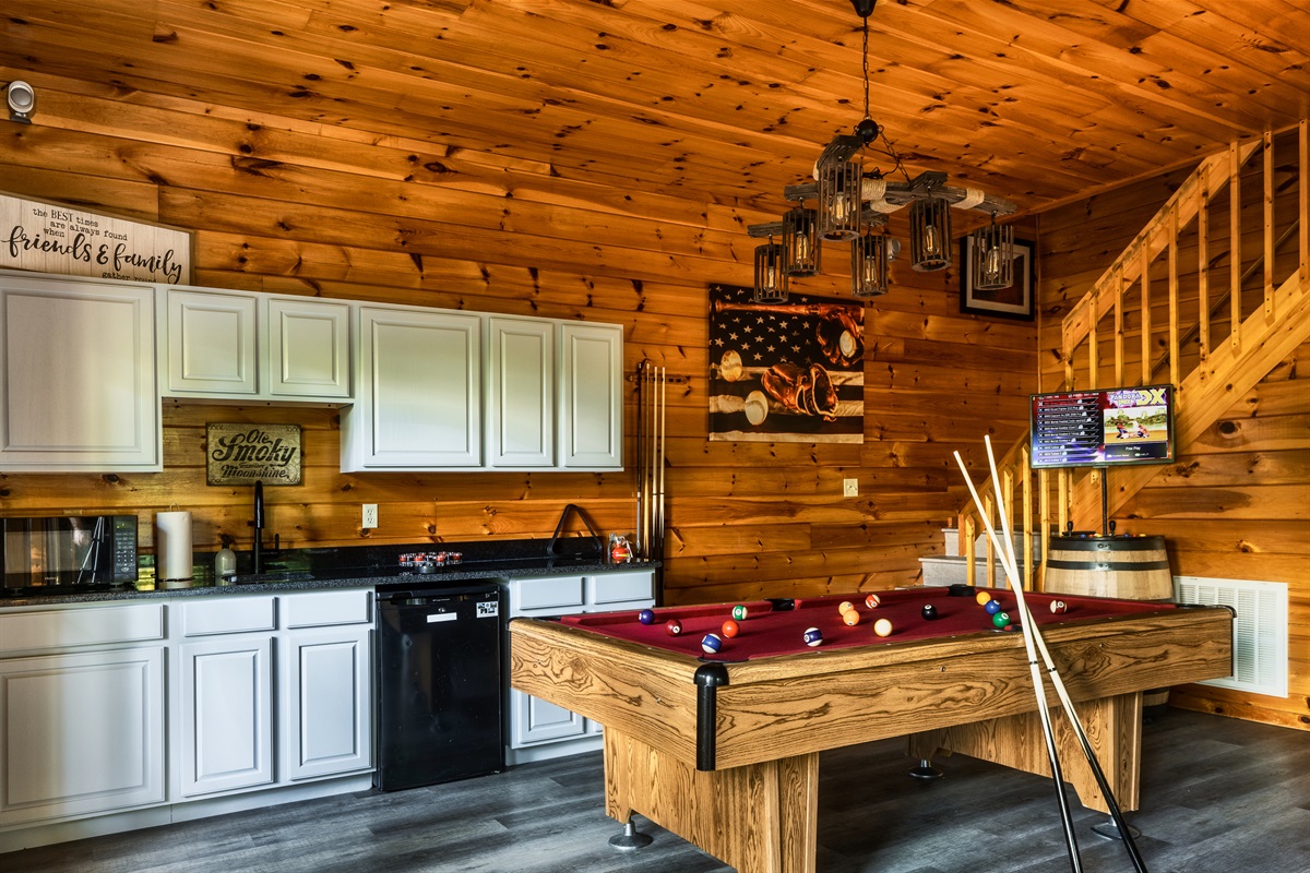 Plan to spend the day indoors? Our spacious game room offers plenty of space and entertainment for your whole group.