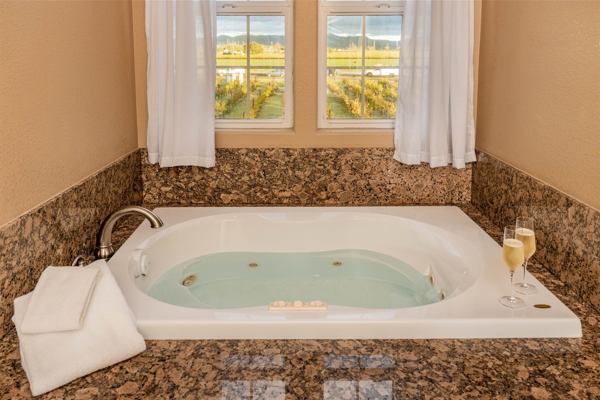 Beautiful view from the jacuzzi tub.