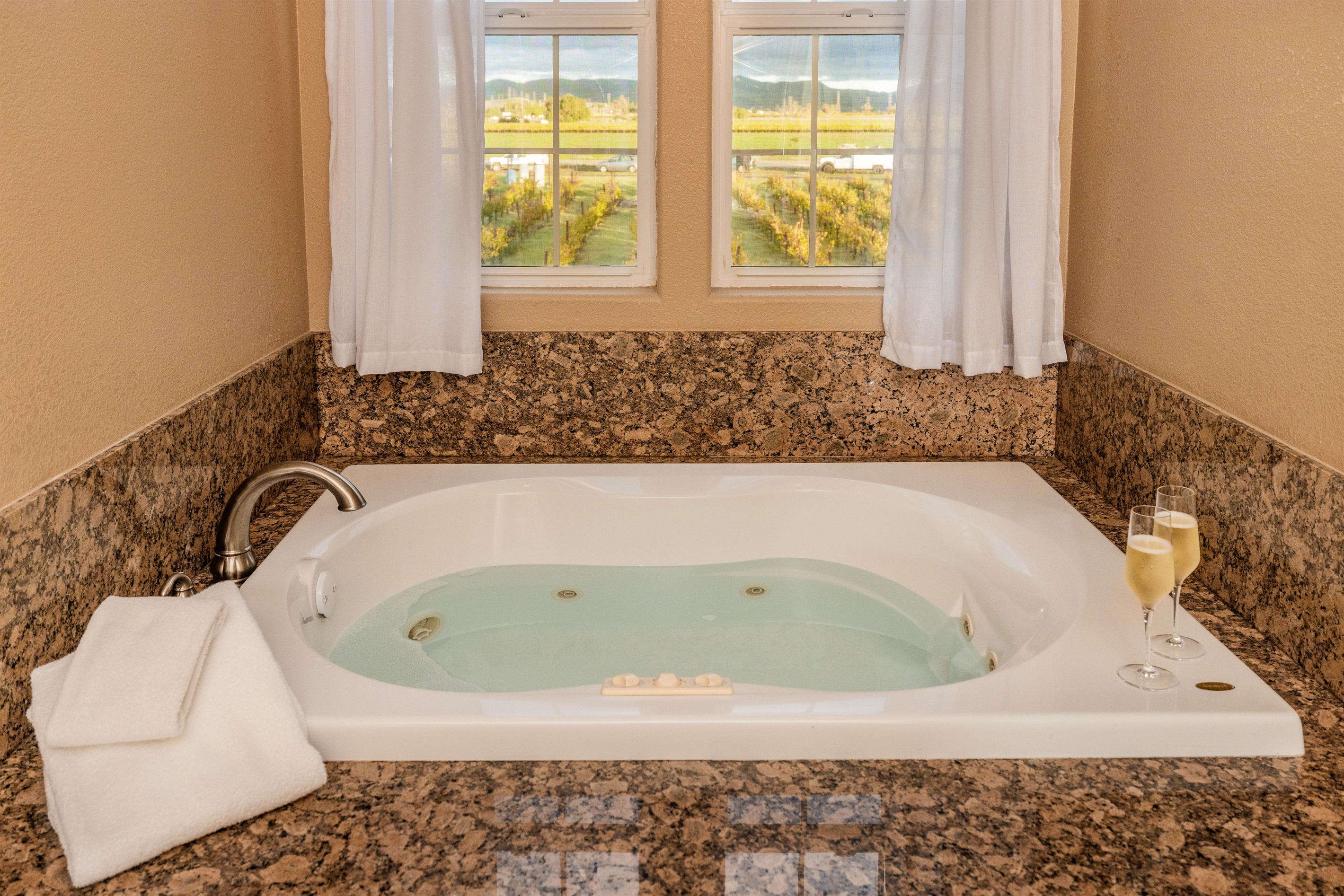 Beautiful view from the jacuzzi tub.