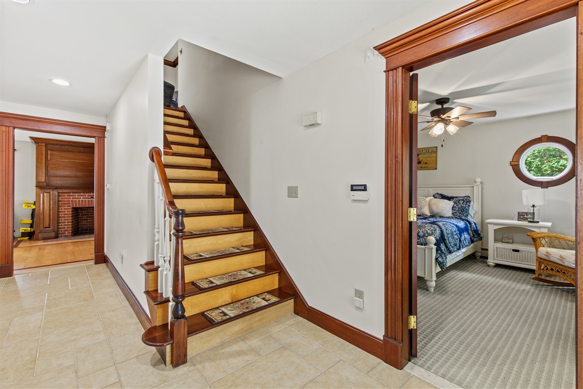 Large staircase up to second floor