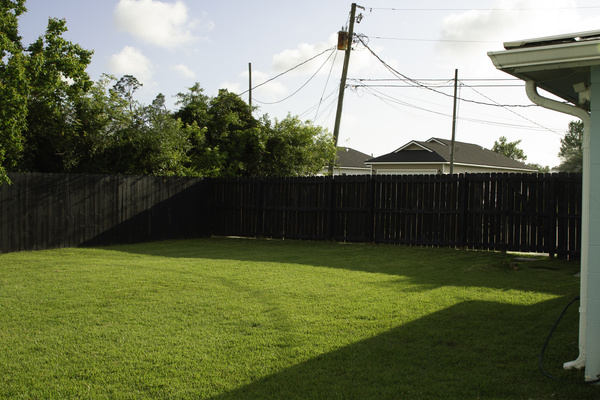 A view of the fence facing the front driveway