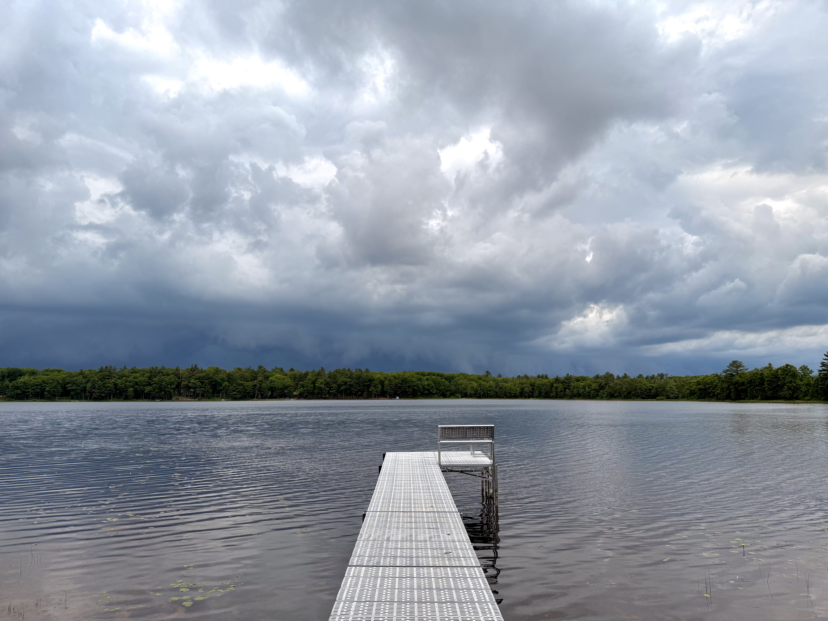 An early June thunderstorm approaching from the west.