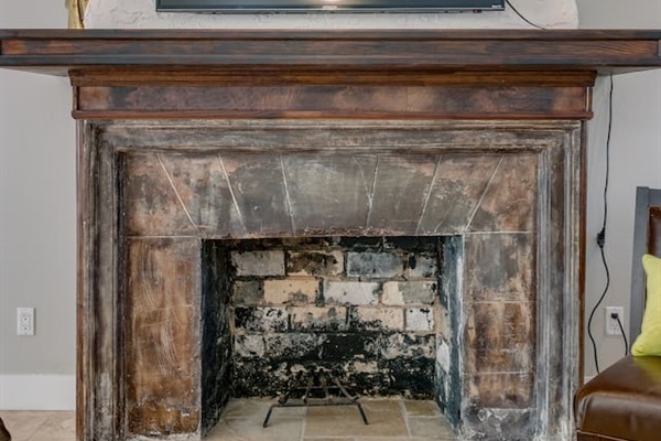 Decorative Fireplace with 55 Inch TV Above