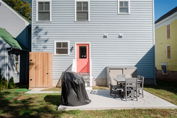 Back Patio with Storage Shed and Shower