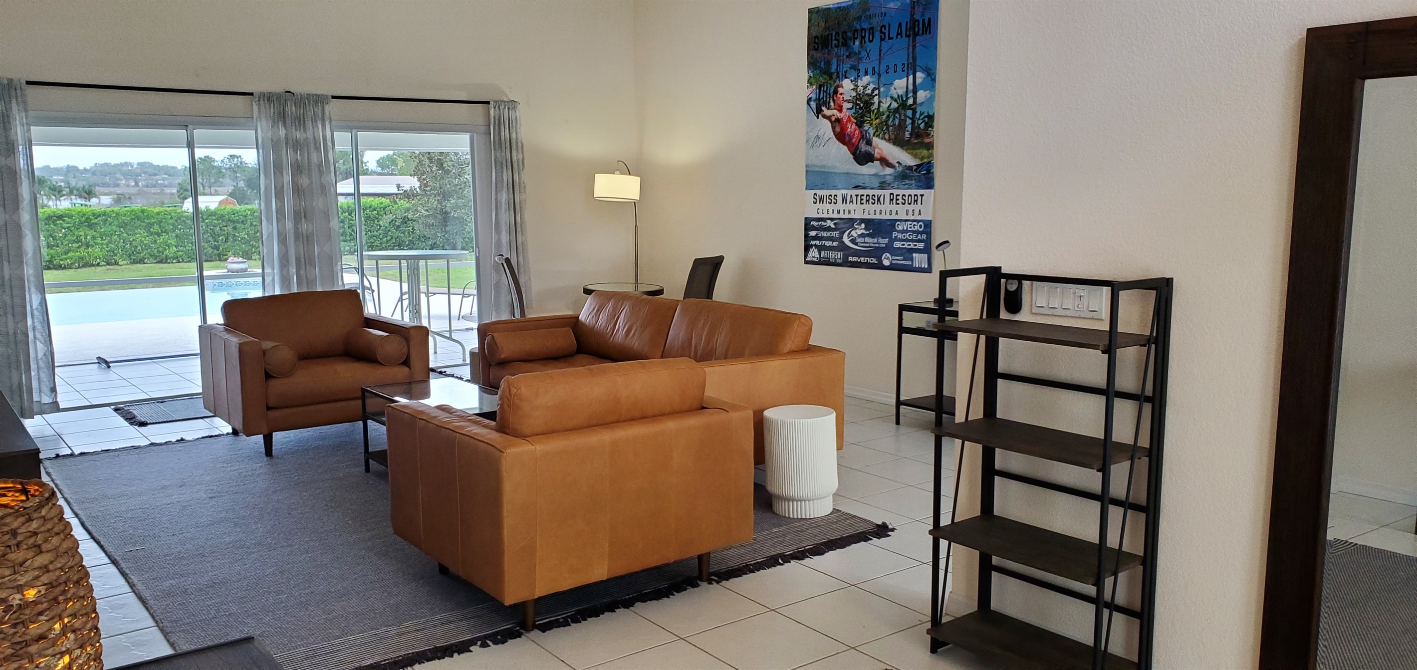 Living Room, lanai and pool