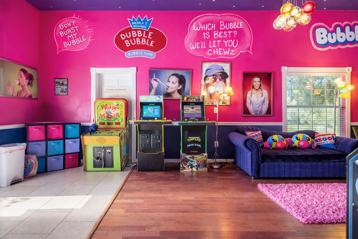 Colorful candy arcade lounge