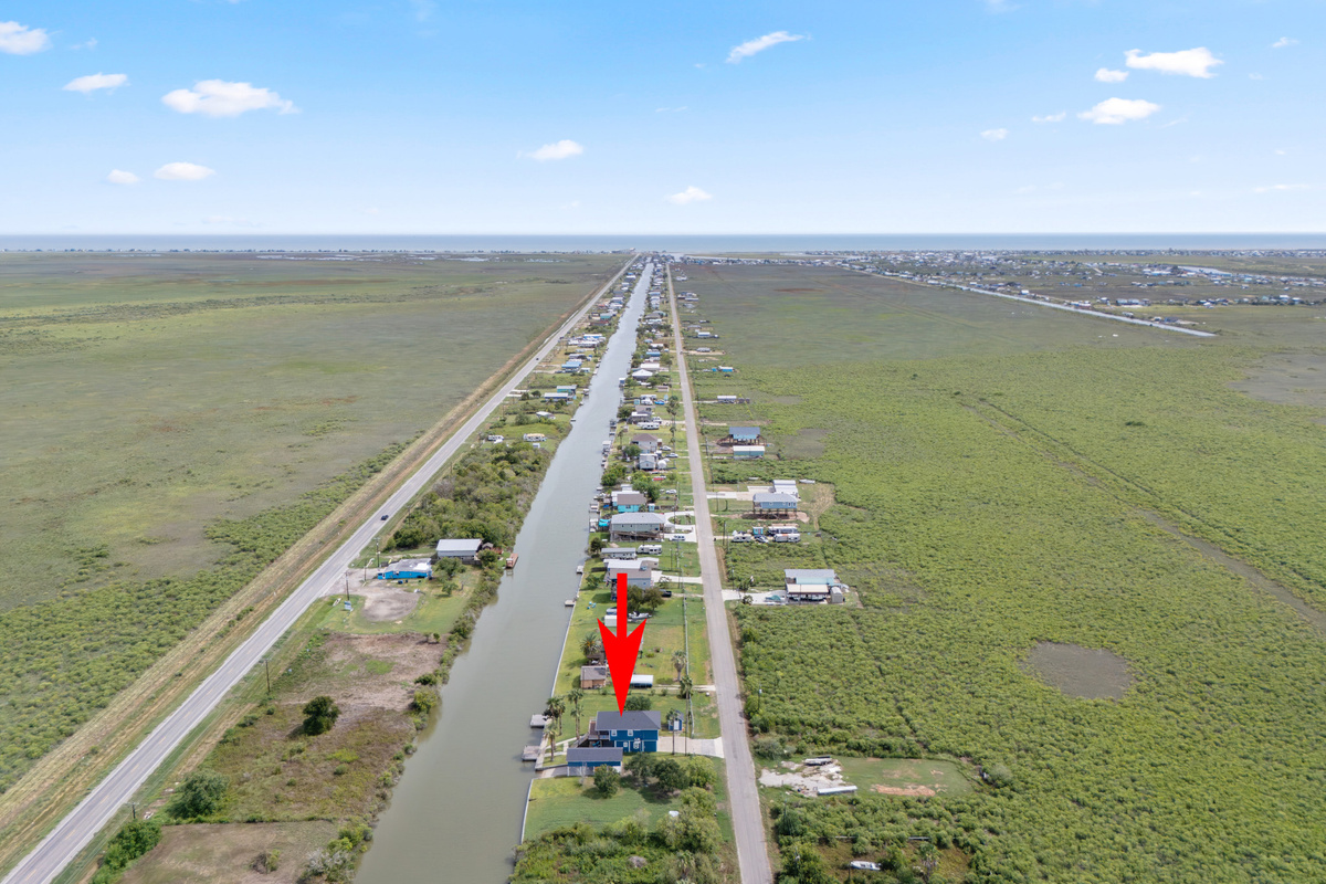 Ariel footage showing location of home on Canal.