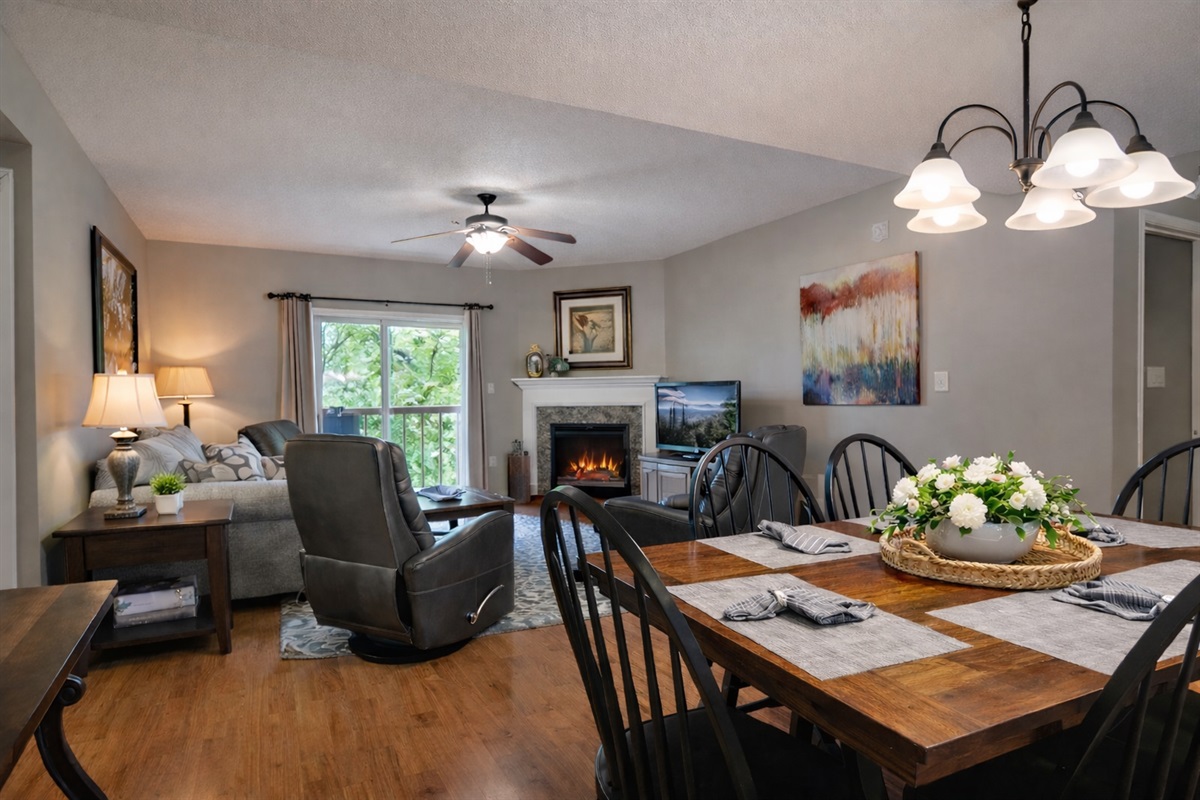 Open concept living and dining room. Perfect for sharing family time.