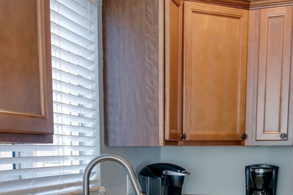 Kitchen with Traditional 12 Cup Coffee Maker and Keurig