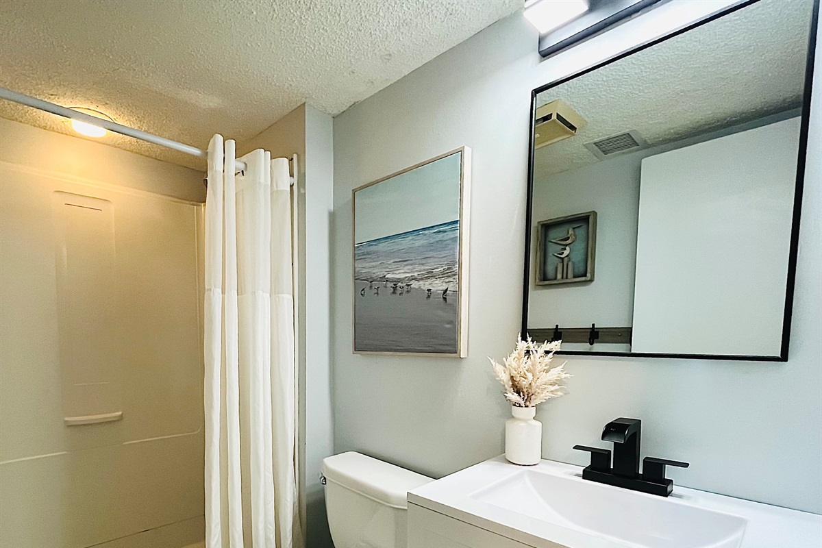 Fresh and spotless bathroom for your comfort.