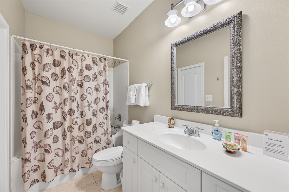 BATHROOM #3: Full bath with a shower/tub combo. (located on the 2nd floor)