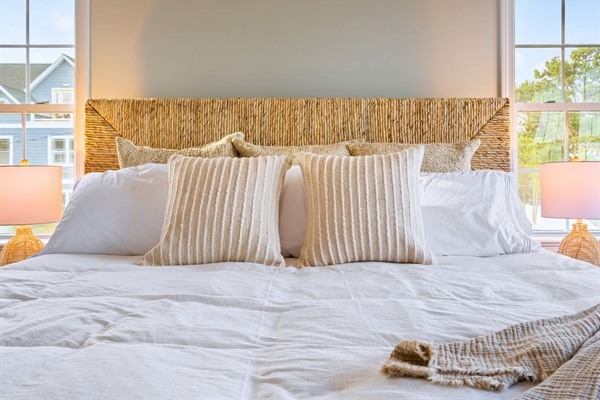 A serene escape, just for you, in our cozy master bedroom located on the main floor!