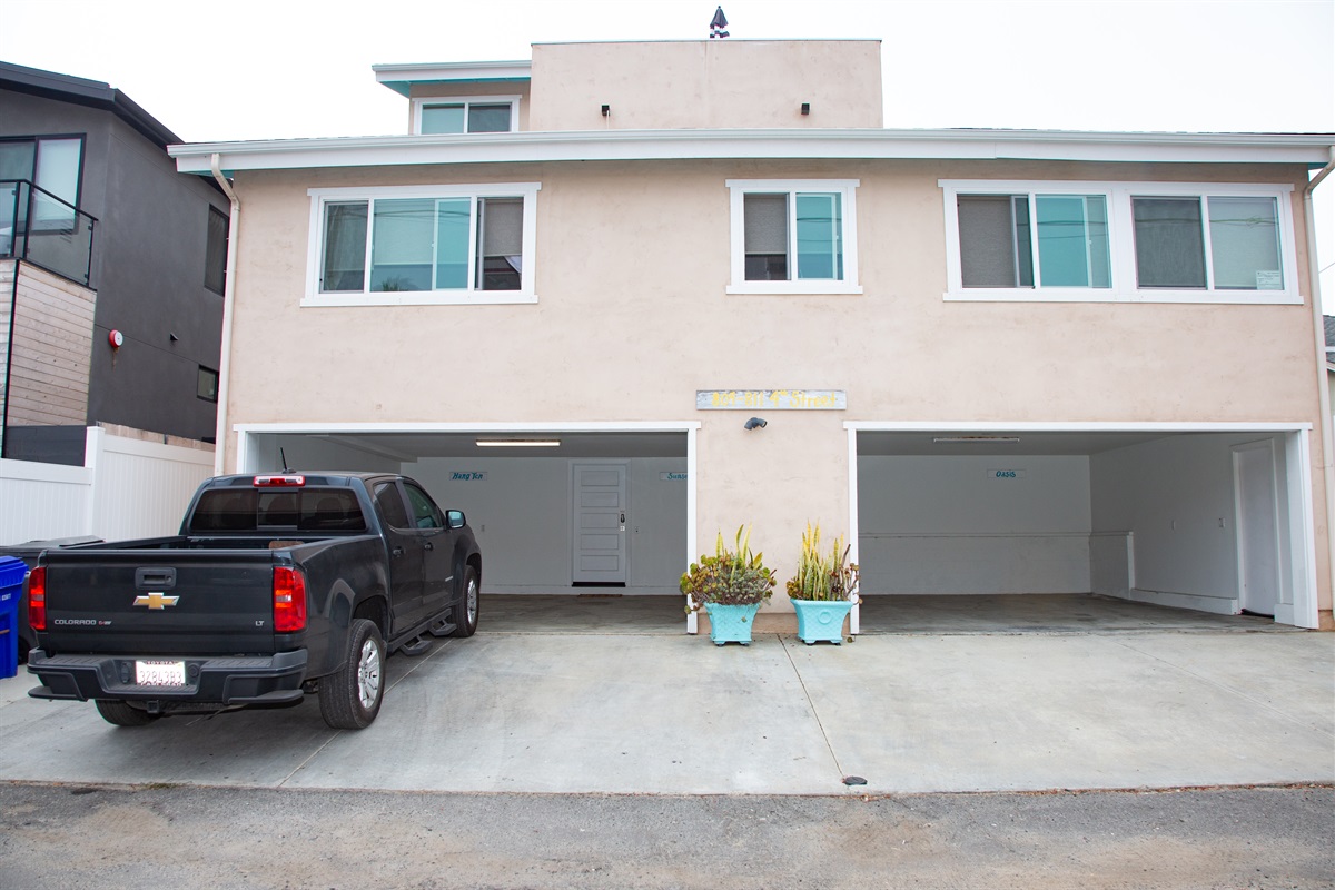 Four parking spots in the carport and four more in the driveway