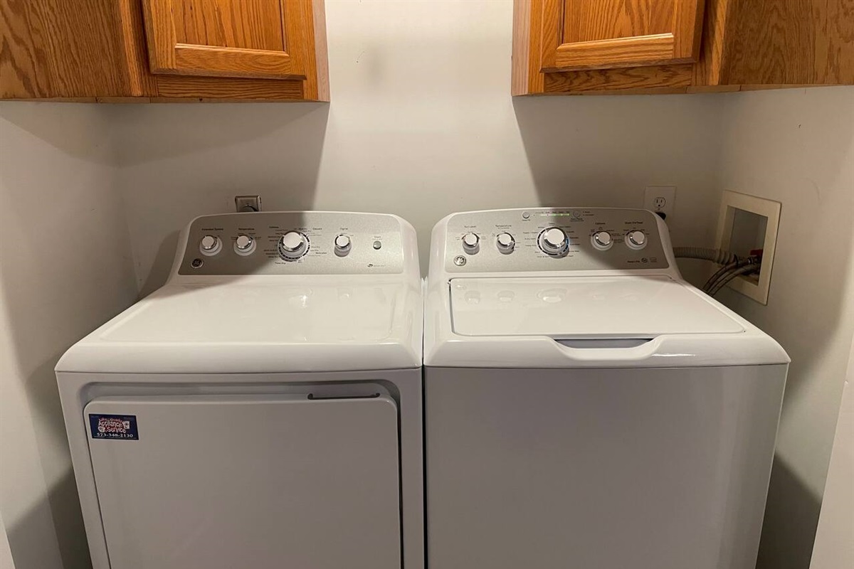 Washer and dryer located in 2nd bedroom closet